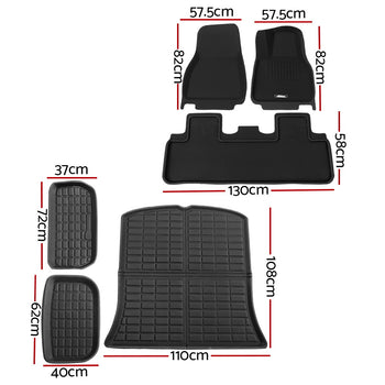 Weisshorn Car Rubber Floor Mats for Tesla Model Y Trunk Toolbox Cargo Mat Carpet