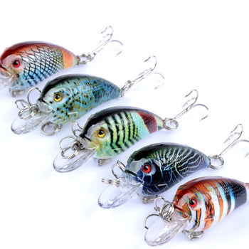 5x 4.5cm Popper Crank Bait Fishing Lure Lures Surface Tackle Saltwater