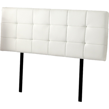 PU Leather Queen Bed Deluxe Headboard Bedhead - White