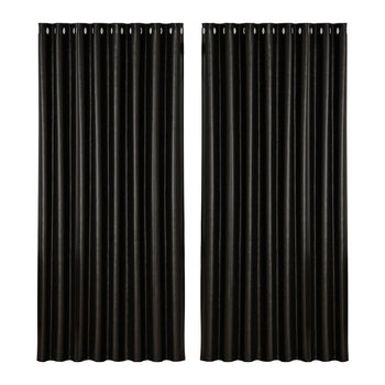 Artiss 2X Blockout Curtains Blackout Window Curtain Eyelet 300x230cm Black