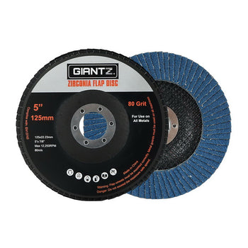 Giantz 10 PCS Zirconia Sanding Flap Disc 5’’ 125mm 80Grit Angle Grinding Wheel