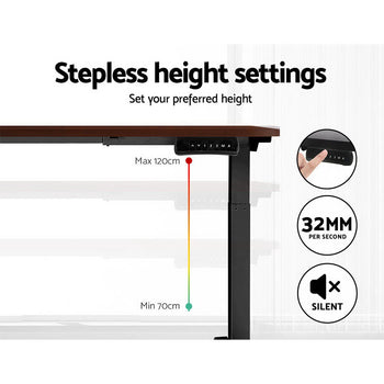 Artiss Standing Desk Electric Height Adjustable Sit Stand Desks Black Walnut