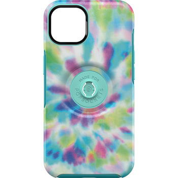 OTTERBOX Apple iPhone 13 Otter + Pop Symmetry Series Antimicrobial Case - Day Trip Graphic (Green/Blue/Purple) (77-85405) Integrated PopGrip