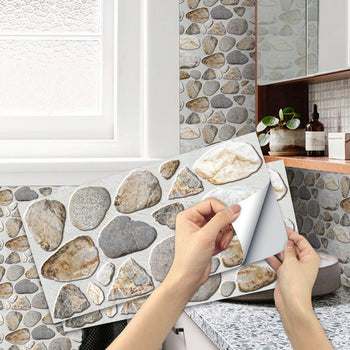 Waterproof Tiles Stone Wallpaper Stickers Bathroom Kitchen Lion Stone