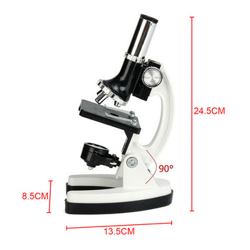 600X-1200X Upgrade Science Lab Microscope Kit LED Light Carrying Box Student