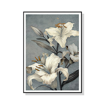 60cmx90cm Floral Lily II Black Frame Canvas Wall Art