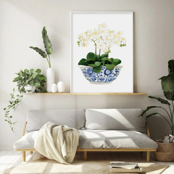 60cmx90cm Elegant Flower 2 Sets White Frame Canvas Wall Art