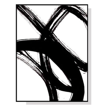 50cmx70cm Minimalist Black Artwork Black Frame Canvas Wall Art