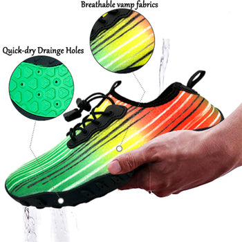 Water Shoes for Men and Women Soft Breathable Slip-on Aqua Shoes Aqua Socks for Swim Beach Pool Surf Yoga (Green Size US 8.5)
