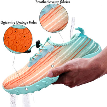 Water Shoes for Men and Women Soft Breathable Slip-on Aqua Shoes Aqua Socks for Swim Beach Pool Surf Yoga (Orange Size US 7)