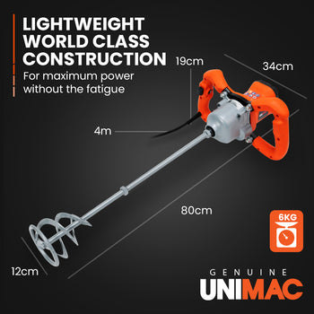 UNIMAC Power Paddle Stirrer Mixer, for Plaster Cement Render Paint Tile Adhesive