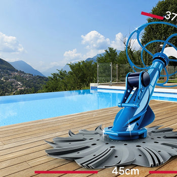 Aurelaqua Swimming Pool Cleaner Floor Climb Wall Automatic Vacuum 10M Hose Blue