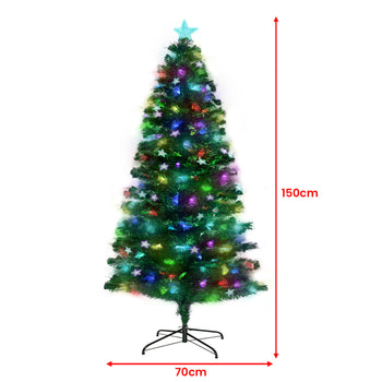 Christabelle 1.5m Enchanted Pre Lit Fibre Optic Christmas Tree Stars Xmas Decor