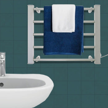 Pronti Heated Towel Rack Electric Bathroom Towel Rails Warmer Ev-90- Silver
