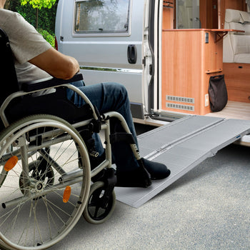 Rigg Aluminium Portable Non-slip Wheelchair Ramp 4ft - Silver