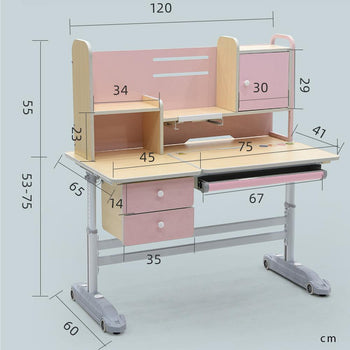 Height Adjustable Children Kids Ergonomic Study Desk Only 120cm Blue AU