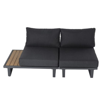 Modern Outdoor 6 Piece Lounge Set with Slatted  Design