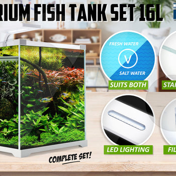 Dynamic Power Aquarium Fish Tank 16L Starfire Glass