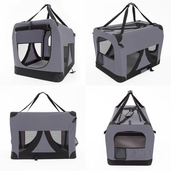 Paw Mate Grey Portable Soft Dog Cage Crate Carrier XL