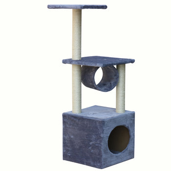 YES4PETS 112 cm Grey Cat Kitten Scratching Post Tree Scratcher Pole