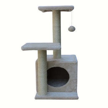 YES4PETS 71cm Beige Cat Scratching Tree Scratcher Post Pole Furniture Gym House