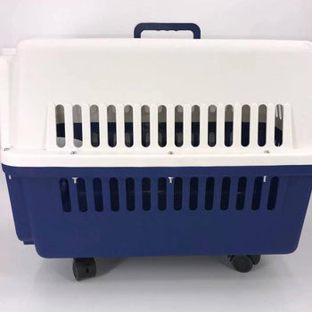 YES4PETS Navy XXL Dog Puppy Cat Crate Pet Carrier Cage W Tray, Bowl & Removable Wheels