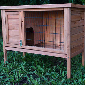 YES4PETS Single Wooden Pet Rabbit Hutch Guinea Pig Cage with Slide out Tray