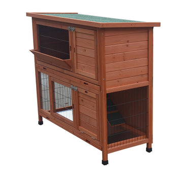 YES4PETS 120cm XL Double Storey Rabbit Hutch Guinea Pig Cage , Ferret cage Cat W Pull Out Tray