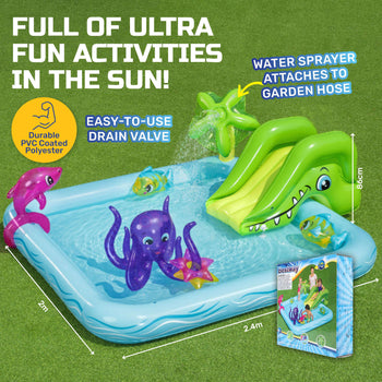 Bestway Inflatable Aquarium Mini Water Fun Park Pool With Slide 308L