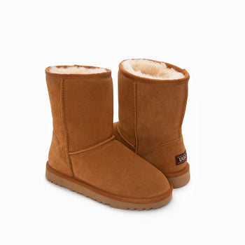 Ugg Boots Genuine Australian Sheepskin Unisex Short Classic Suede (Chestnut, EU37)