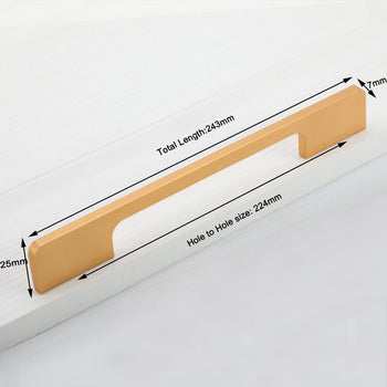 Slim Design Kitchen Cabinet Handles Drawer Bar Handle Pull Gold 224MM