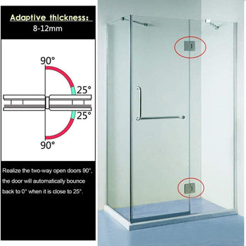 Shower Glass Door Gate Hinge 304 Stainless Steel 180 Degrees Polished Chrome Finish