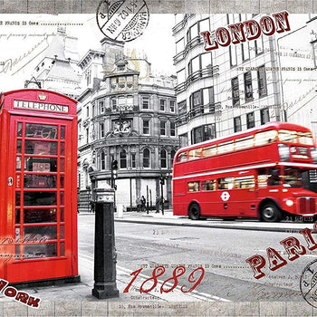Jigsaw Puzzles 1000 Pieces for Adults London Impression Red Bus Telephone Booth Large Difficult Puzzles