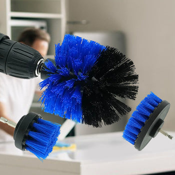 Tooleiz Three-Piece Electric Drill Set Bathroom Carpet Sink Cleaning Brush Head Blue