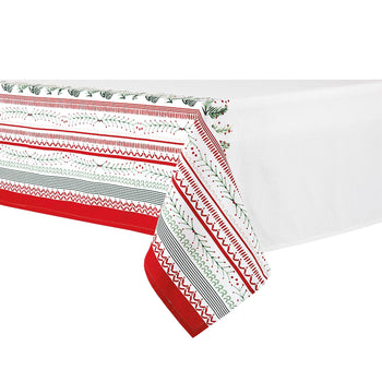 Ladelle Wonderful Christmas Xmas Festival Cotton Tablecloth Oblong 10 Seater 150 x 265 cm