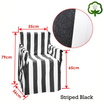 Rans Alfresco 100% Cotton Director Chair Cover - Striped Black